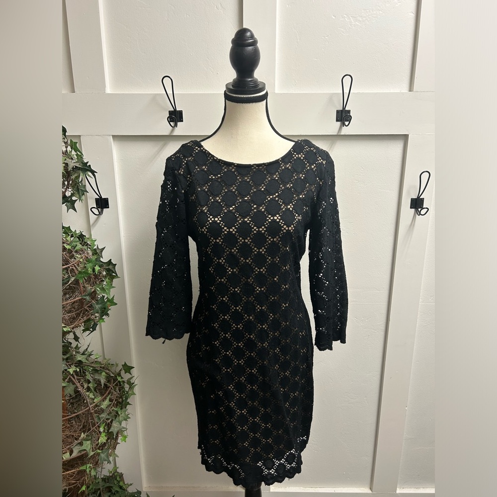 RN Studio By Ronni Nicole Women's 3/4 Sleeve Lined Lace Dress Back Zip Size 10P